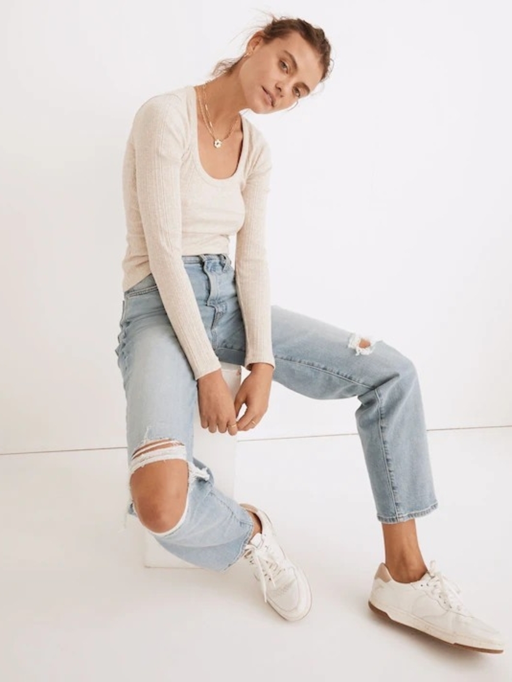 Madewell The Perfect Vintage Distressed Straight Jean- Size 30